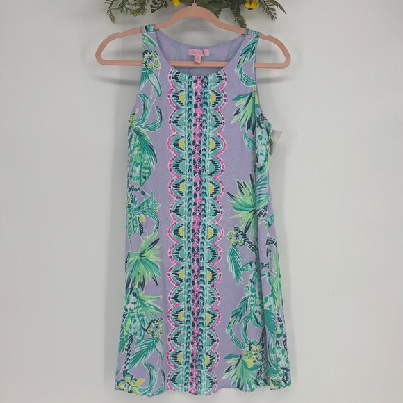 Lilly Pulitzer Sleeveless Lilac It's Impawsible Jackie Shift Mini Dress Size XS - Picture 3 of 11
